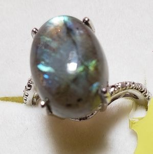 Genuine Labradorite Solitaire Ring [5]